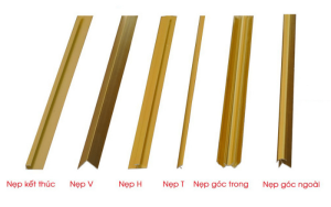 Nẹp nhôm PVC vân đá màu vàng
