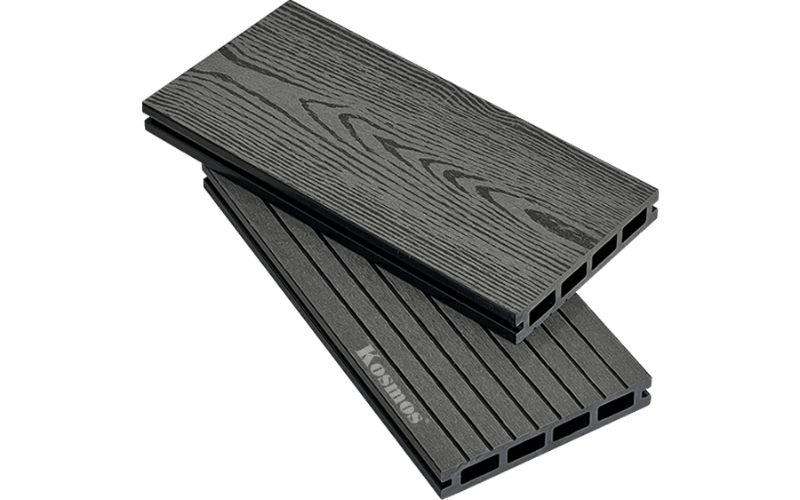 Sàn gỗ nhựa 4 lỗ vuông - Dark Grey